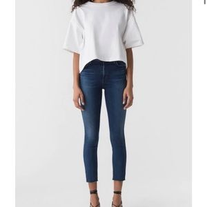 AGOLDE Sophie High Rise Crop Skinny Jean With Raw Hem